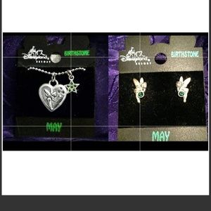 Vintage Disney Tinkerbell Necklace & Earrings Set